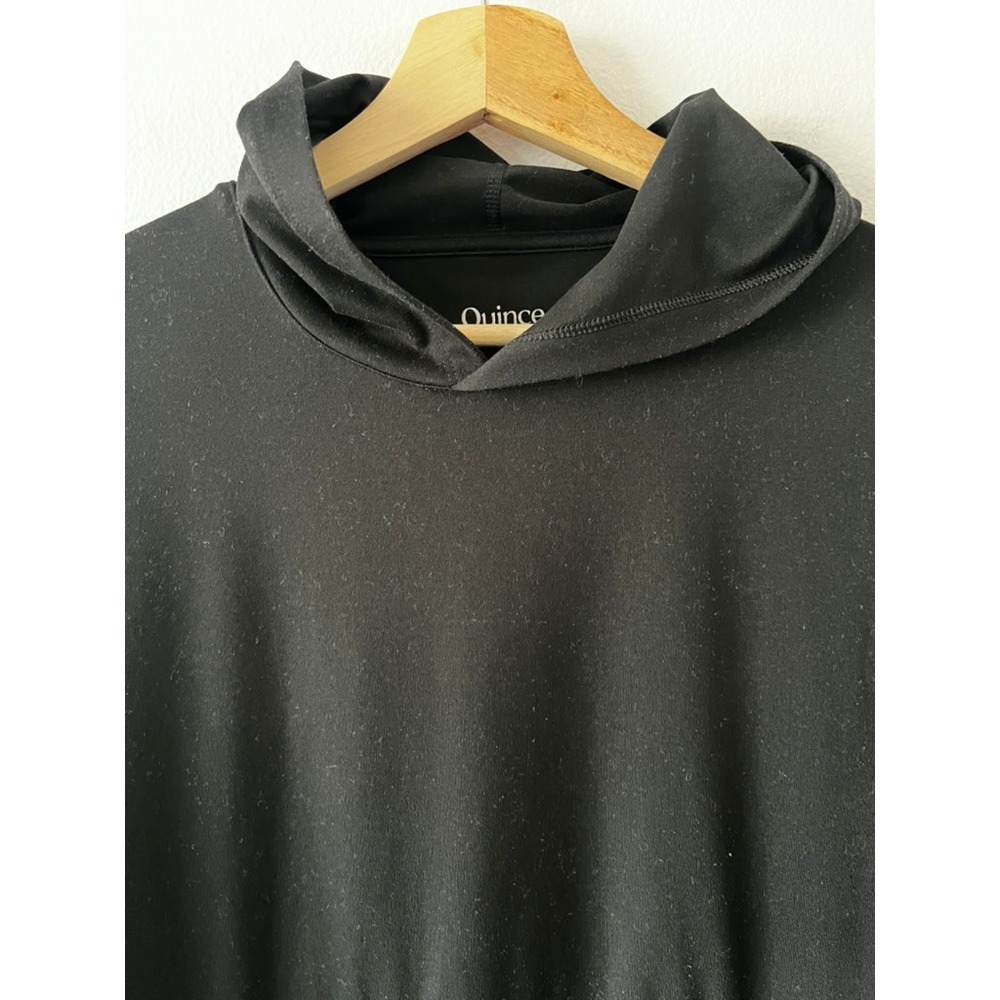 Quince Flowknit Performance Hoodie‎ Black Zip Pockets Sweatshirt size small - Picture 2 of 10